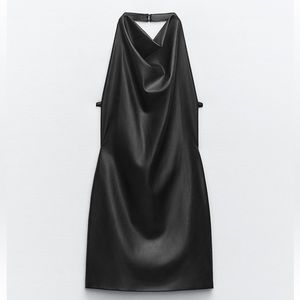 ZARA Faux Leather Halter Dress